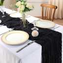 6 Pack 10FT Black Cheesecloth Table Runner 120 Inch Long Gauze Rustic Boho Spring Cheese Cloth Table Runner Sheer Fabric Decorations for Holiday Party Wedding Banquet Bridal Baby Shower Dcor