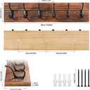 Wooden Coat Rack Wall Mounted, Vintage Coat Hooks Heavy Duty 6 Dual Coat Hangers for Wall,Brown
