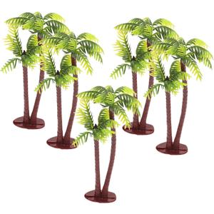 5Pcs Imitation Palm Tree Tropical Mini Palm Mini Tree Figurines Rainforest Diorama Supplies Fake Palm Fairy Garden Outdoor Toys Coconut Indoor Banquet Hawaii