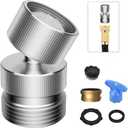 iFealCLear Metal Faucet Adapter for Garden Hose, Sink Faucet to Garden Hose Adapter, Swivel Hose to Sink Faucet Adapter, Flexible Hose Kink Protector 55/64 Inch Female Thread, Female to Male, Chrome