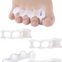 2Pairs Toe Separators Toe Spacers for Women Men to Correct Bunion, Relieve Feet Pain, Foot Alignment, Toe Straighteners for Hammertoes, Plantar Fasciitis (M, Women Shoe Size 9-12.5, Men: 7-11)