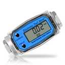 1" Turbine Fuel Flow Meter, 2.6-26 GPM Inline NPT Thread Flowmeter with 3/4" Adapters,Digital Fuel Flow Meter,for Kerosene,Biodiesel, Light Chemicals- Supports Gallon, LTR, PT, QT