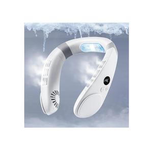 HomePlus Cooling Neck Fan, 2-in-1 Neck Air Conditioner Portable Rechargeable, Wearable Personal Fan, 4400mAh Large Battery, Ergonomic Design, White