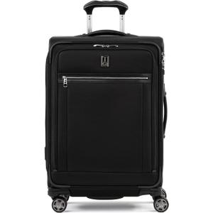 Travelpro Platinum Elite Softside Expandable Checked Luggage, 8 Wheel Spinner Suitcase, TSA Lock, Men and Women, Shadow Black, Checked Medium 25-Inch