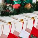 4 Pcs Christmas Stocking Holders for Mantle Marble Stocking Hangers Heavy Duty Hanging Hooks Xmas Bases for Fireplace Home Party Decoration (Square)