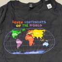Map and Names of The Seven Continents of The World T-Shirt, XL