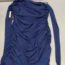 oten Women's Sexy Halter Backless Ruched Bodycon Mini Dress Short Homecoming Club Party Night Out Dresses, Blue, Medium