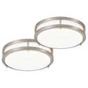 DLLT 2Pack Flush Mount LED Ceiling Light: 10 Inch 5CCT (3000K-6000K) & Dimmable Ceiling Light Fixtures for Bedroom - 18W Modern Brushed Nickel 1600LM Super Bright Kitchen Lighting Fixtures Ceiling, 2Pack-10inch Nickel