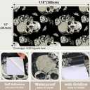 Black Gothic Skull Wallpaper Peel and Stick Vintage Dark Floral Butterfly Wallpaper Sugar Skull Flower Contact Paper Home Decorative 12"x118" Removable Wall Paper for Bedroom Basement Door