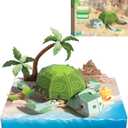 3D Paper Puzzle Model Kit for Adults & Kids Ages 8+,STEM Educational DIY Assembly Toy,Eco-Friendly Craft Gift for Home Decoration, Birthday Children's Day Gifts(Turtle)