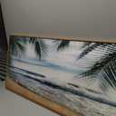 Framed Tropical Beach Wall Art - Ocean Waves Canvas Pictures Coastal Blue Sky and Sea Print Seaside Palm Tree Leaves Scene Painting Artwork Living Room Bedroom Office Home Decor 20" x 40"