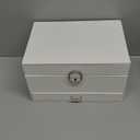 Jewelry Boxes for Women, 5 Layer Large Jewelry Holder Organizer for Necklace, Bracelet, Earrings, Cute Earrings Jewelry Box with Necklace Organizer for Girls (White, 5 Layer)