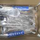 Mwellewm 17Pcs Serving Utensils, Silver Stainless Steel Serving Spoons, Slotted Spoon, Fork, Tongs, Cake Pie Server, Soup Spoon Metal Buffet Banquet Cutlery Set for Parties Entertaining Catering
