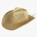 Women Men Summer Straw Hat Hollow-Out Bucket Hats Sun Protection Beach Holiday Sun Cap Cowgirl Hat Beige