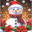 Christmas Snowman Poinsettia Dishwasher Magnet Cover 23x26 in Refrigerator Magnetic Stickers for Kitchen Home Decoration Fridge Panel Decal Pad