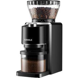 KIDISLE Conical Burr Coffee Grinder, Electric Coffee Bean Grinder for Precise Grinding, 35 Settings, 212 Cup Selector, Anti-Static Design for Home Use, Black