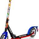 Hurtle Renegade Kick Scooter for Kids, Teenagers & Adults - 2-Wheel Folding Scooter with Adjustable T-Bar Handlebar - Alloy Anti-Slip Deck