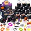 252 PCS Halloween Party Favors for Kids32 Pack Prefilled Cauldrons with Bulk Toys, Trick or Treat Alternatives for Boys and Girls, Halloween Goodie Bag Fillers, Classroom Prizes