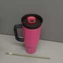 Owala Stainless Steel Triple Layer Insulated Travel Tumbler with Spill Resistant Lid, Straw, and Carry Handle, BPA Free, 40 oz, Pink (Watermelon Breeze)