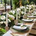 Double Sided Vintage Ribbed Taper Glass Candle Holders,Tea Candle Holder for Table Centerpieces, Wedding Decorations and Dinner Parties (Gold, 6PCS)