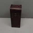 Wood Bottle Box,13.4 x 5.3 x 4.9in Vintage Wooden Box with Lid Decorative Bottle Storage Carrying Case for Desk Organizers