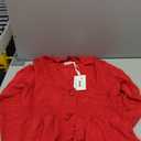 GRACE KARIN Women Cardigan Sweaters 2025 Fall,Long Sleeve Cropped Sweater Coat Trendy,Button Front Peplum Tops Lightweight Red.L
