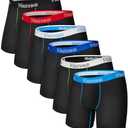 Hanes Men's Boxer Brief Underwear Pack, Stretch Cotton Boxer Briefs for Men, Moisture-wicking, 6-pack, Medium