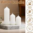 12 Pcs White Pillar Candles Bulk Set, Elegant Decorative White Candles2 in x 3, 4, 6 Inch Assorted Size Unscented Pillar Candles Bulk for Home Decor, Weddings, Centerpiece
