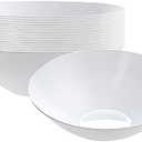 Moderna 16 Ounce Plastic Bowls, 100 Durable Disposable Salad Bowls - Gold-rimmed, Heavy-duty, White Plastic Fancy Bowls, For Warm And Cold Foods, Ideal For Restaurants - Restaurantware