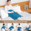 Deepsoon Heating Pad,Electric Heating Pads for Back,Neck,Moist Heating Pad for Abdomen Shoulder Knee Legs,Dry/Moist Heat&Auto Shut Off,Mother's Day Birthday for Men and Women,Blue,24x20 Inch