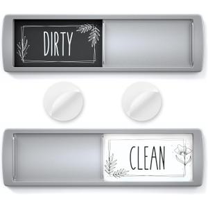 ASSURED SIGNS Stylish Clean Dirty Magnet for Dishwasher 7 x 2 Inch - Non-Scratch Dishwasher Magnet Clean Dirty Sign for Kitchen with Sliding Indicator - Promotes Family Routines and Organization