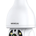 WESECUU Light Bulb Security Camera -5G& 2.4GHz WiFi 2K Security Cameras Wireless Outdoor Motion Detection and Alarm,Two-Way Talk,Color Night Vision,Human Detection, Bulb Camera Compatible with Alexa