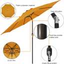 Blissun 9' Outdoor Patio Umbrella, Outdoor Table Umbrella, Yard Umbrella, Market Umbrella with 8 Sturdy Ribs, Push Button Tilt and Crank