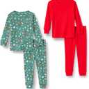 Amazon Essentials x Sofia Grainge Matching Holiday Family Pajama Sets (18 Months, Dark Sage Green Holiday)