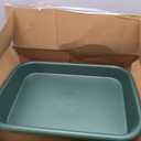 Extra Large Litter Box with High Sides 23.23" Lx16.54 Wx4.33 H, ABS Low Entry Senior Litter Pen Jumbo Pet Safe Litter Boxes Tray for Kittens to Senior Cat, Elderly and Fat Cat (Green)