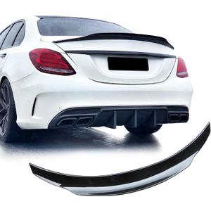 Rear Spoiler Wings for Mercedes Benz C Class W205 (2015-2021) C63 C160 C180 C200 C250 C300 C400 C450 C43 AMG Trunk Spoiler Wing Trunk Tail Rear Trunk Lid,Glossy Black - R Style Duckbill Spoiler