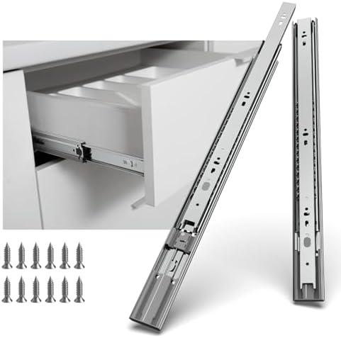 LONTAN 10 Pair 18 Inch Soft Close Drawer Slides – Heavy Duty 100LB Capacity, 3 Fold Full Extension Ball Bearing Side Mount Drawer Glides for Cabinets, Dresser, and Kitchen
