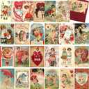 Yinder 24 Pcs Vintage Valentine's Cards Valentine's Day Cards with Envelopes Retro Victorian Galentine Assorted Gifts for Classroom Exchange Wedding Engagement Anniversary(Vintage Style)