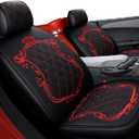 Leather Car Seat Covers,Full Coverage Seat Covers,Universal Automotive Seat Covers for Cars,SUVs,Trucks and Sedans,Black Red, 
Universal Fit