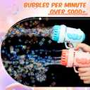8 Pack Wedding Bubble Guns 32 Holes with Light, Bottles Solution, Romantic Bubble Maker for Outdoor Ceremony, Wedding Party Favors, Photo Props, Reception Entertainment (Green and Pink)