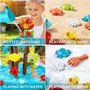Linkowin Kids Flower Water Sand Table for Toddlers, 2 Tier Kids Outdoor Water Sand Play Table Toys, Splash Sensory Table for Summer Beach Activity Party for Boys Girls (Age 3+)