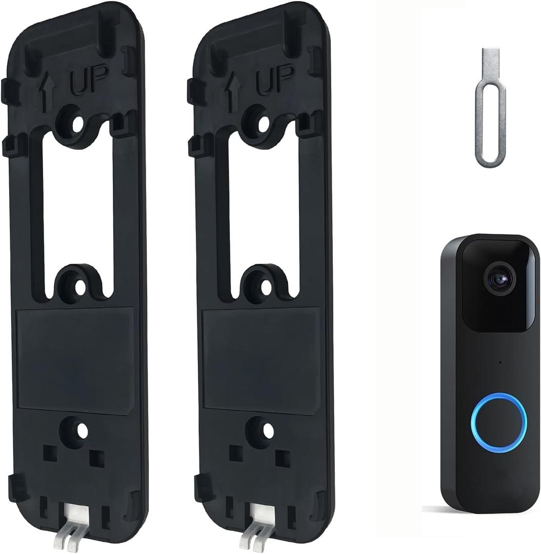 Blink Doorbell Back Plate with 3 Holes, Blink Doorbell Mount Upgrade Blink Doorbell Backplate Replacement, Blink Doorbell Accessories, Blink Doorbell Mounting Plate (2, Black)