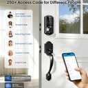 Veise VE07-H Fingerprint Smart Locks for Front Door with Handle Set, App Control, Keyless Entry Keypad Deadbolt, Digital Electronic Touchscreen, Easy Install, Auto Lock, Matte Black