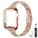 QUNDAXI Slim Watch Band Compatible with Apple Watch 41mm 45mm 42mm 44mm 40mm 38mm Metal stainless steel Watchband suitable for iWatch 87654321SE series Women Luxury strap (Rose Gold, 42mm 44mm 45mm Series 1-9/SE)