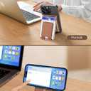 TopMade for MagSafe Wallet Stand with Money Clip, Works with Apple Find My, Magnetic Wallet for iPhone 17/16/15/14/13/12 Series, for iPhone Wallet with Finder Tracker, Brown(Gray Elastic Band)