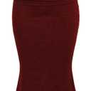 Floerns Women's Elegant Summer Maxi Dress Strapless Fishtail Hem Wedding Guest Dresses (Large, Burgundy)