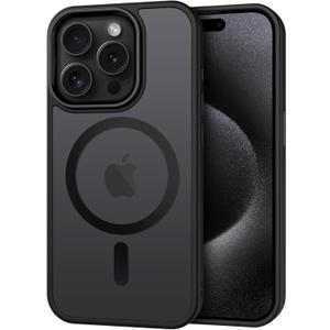 CACOE Magnetic Case for iPhone 15 Pro Max 2023 6.7 inch-Compatible with MagSafe & Magnetic Car Phone Mount,Anti-Fingerprint TPU Thin Phone Cases Cover Protective Shockproof, Matte Black