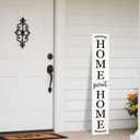 Home sweet home wooden porch sign Vertical hanging decorations Welcome sign front door standing Decorative sign 47x7.8Inch Plaques for Outside Yard Decor (Wood White)