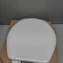 Mayfair Linden Slow Close Toilet Seat, Non Slip Heavy Duty Wood, Easy Install, Round, White