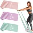 Resistance Bands for Working Out, Exercise Bands, Resistance Band for Physical Therapy, Stretch Bands for Pilates, Rehab, Stretch, Strength Training and Yoga Starter Set (Light Color) 3 Pack